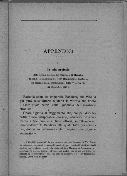 Gabriele D'Annunzio prima e dopo il trattato di Rapallo